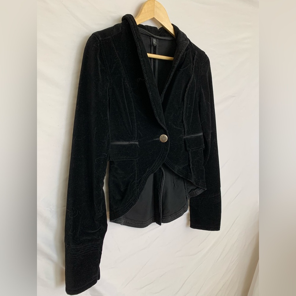 Black Velvet Tuxedo Style Jacket